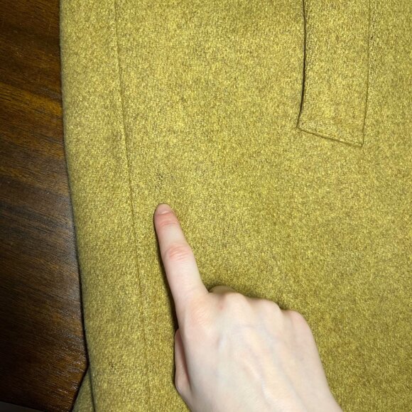 Rare Zero King Boiled Wool Mens Heavy Overcoat USA Camel Tan Wood Button Size 44 - Picture 15 of 16